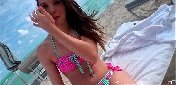  Brunette beach teen picked up and given the cock Natalie Heart.1